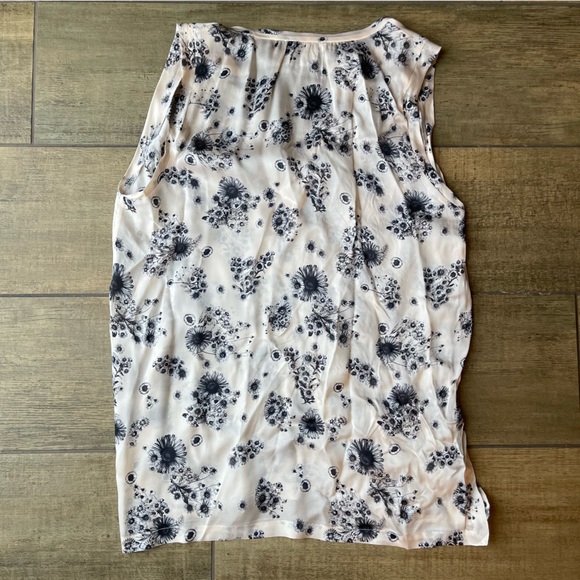 Club Monaco Floral Sleeveless 100% Silk Blouse - Champagne - Picture 8 of 8